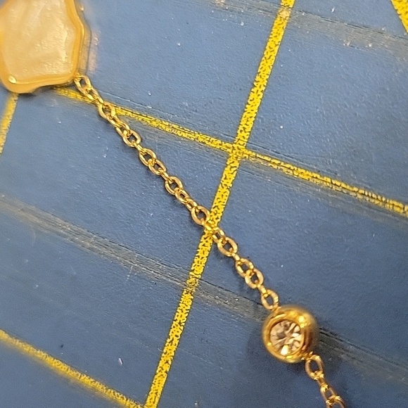 Pearl & Diamond Faux Gold Sterling Silver 16" + 2" Extension Necklace - Picture 4 of 5